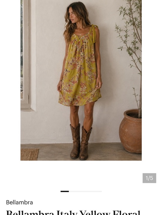 Bellambia Dresses & Skirts - Bellambra Yellow Floral Tie-Shoulder Mini Dress
